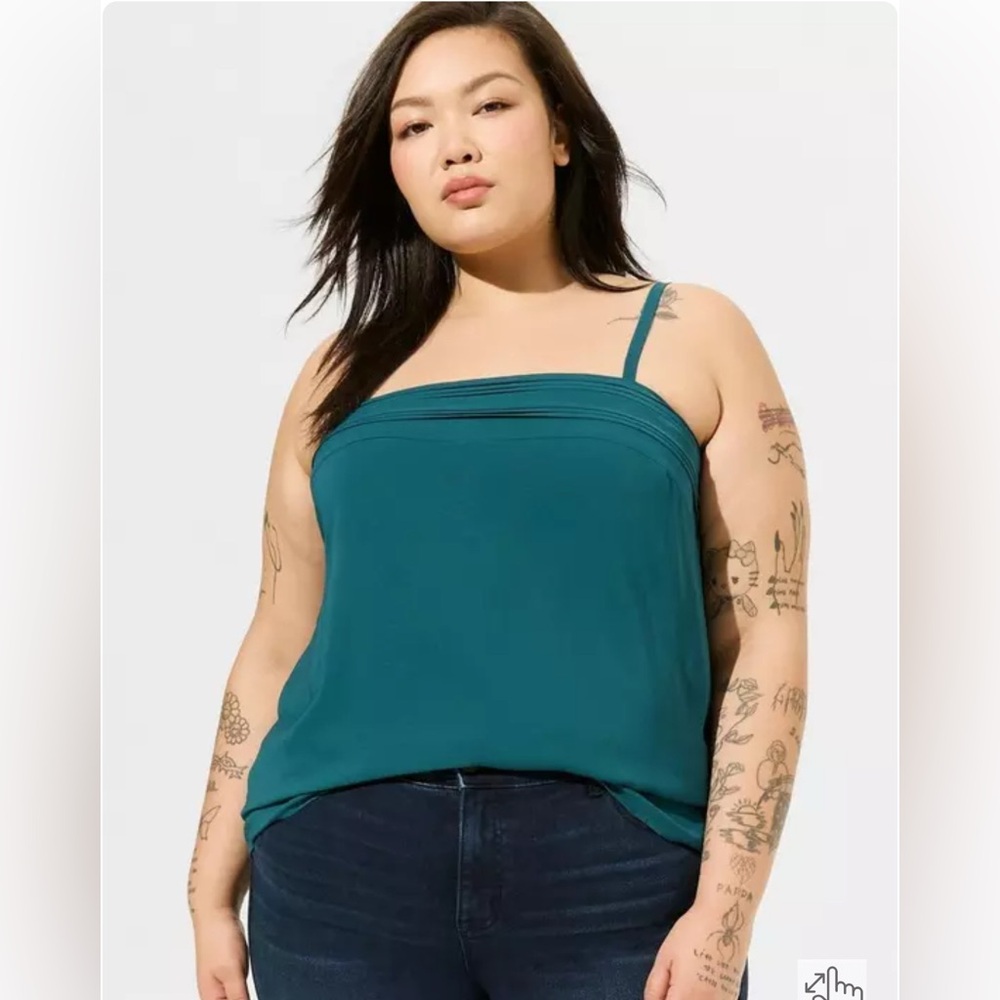 Torrid Chiffon Pintuck Square Neck Cami NWOT